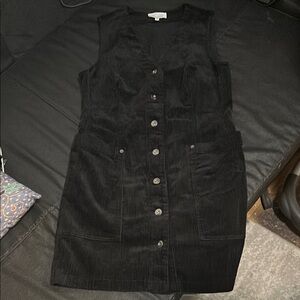 & Other Stories Black Ribbed Sheath Mini Dress